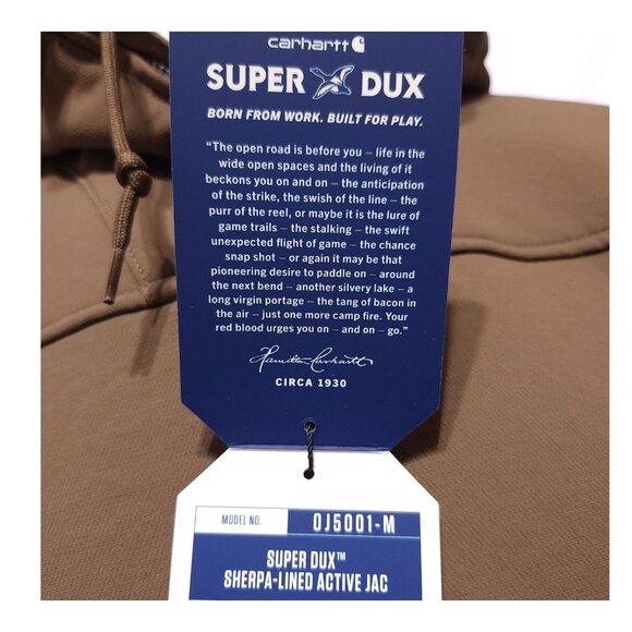 NWT Carhartt Super Dux Sherpa-Lined Jacket MED Brown Cozy & Durable ($149 MSRP) - Picture 12 of 13